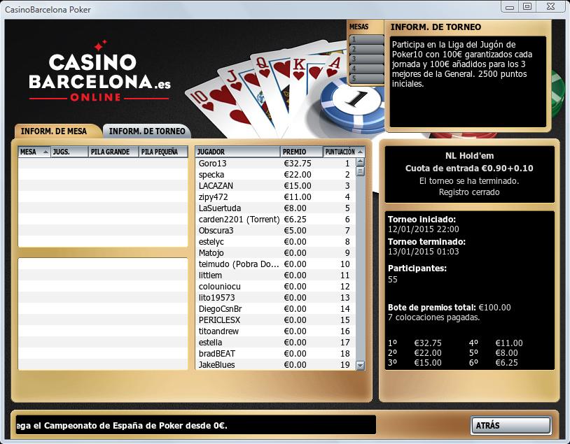 Liga del Jugón en casinobarcelona.es