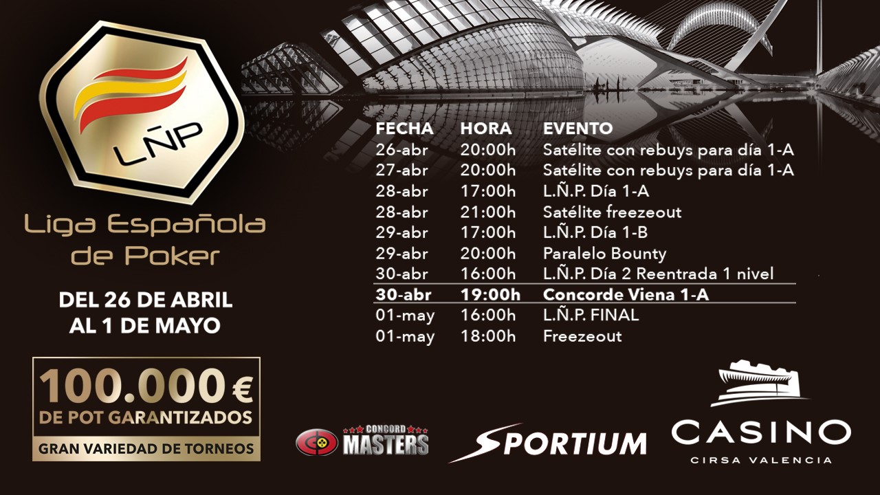 Programa del festival de poker de Valencia