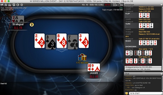 Mano final del Winamax Million Event.