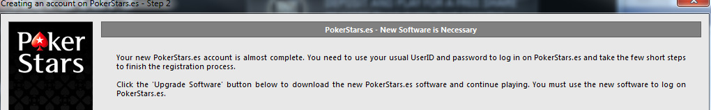 Actualización de software de PokerStars