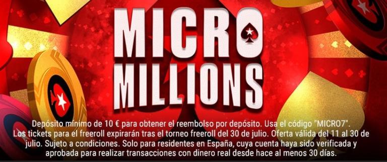Aloher, Michael_k7 y ruben21211 consiguen las victorias españolas en la 11.ª jornada de las MicroMillions de PokerStars