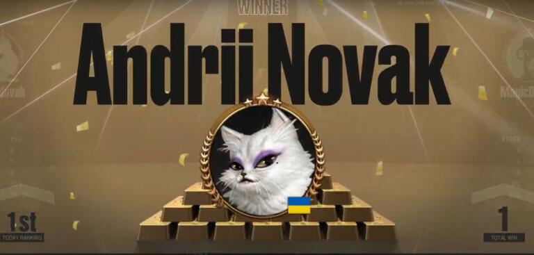 Breve cameo de Vicente Delgado (9º, 34.877 $) en la victoria de Andrii Novak en los GGMillion$